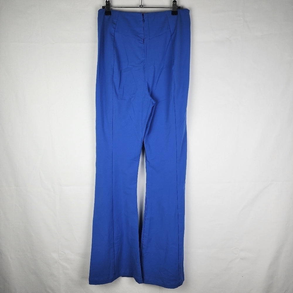 Free People Blue Split Flare Pants Full Length Size Small Boho Hippie Festival - Picture 3 of 7